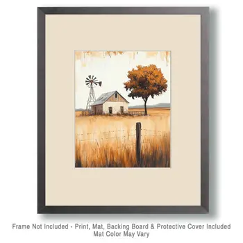 Home on the Plains - Western and Southwestern Home Decor Wall Art Prints – 8″x10″ Artwork – 11″x14″ Matte