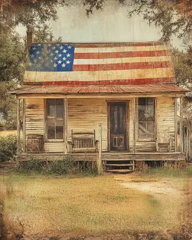 Proud American Home - Western and Southwestern Home Decor Wall Art Prints – 8″x10″ Artwork – 11″x14″ Matte