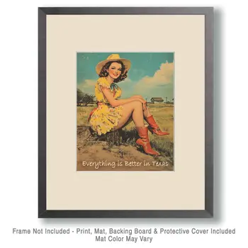 Everything is Better in Texas - Western and Southwestern Home Decor Wall Art Prints – 8″x10″ Artwork – 11″x14″ Matte