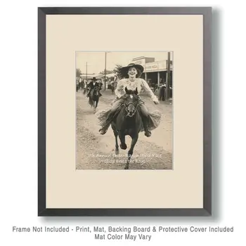 Texas Horse Race - Western and Southwestern Home Decor Wall Art Prints – 8″x10″ Artwork – 11″x14″ Matte