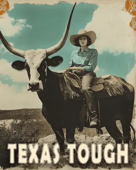 Texas Tough - Cowgirl - Western and Southwestern Home Decor Wall Art Prints – 8″x10″ Artwork – 11″x14″ Matte