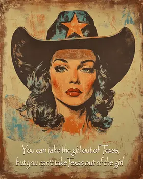 Texas Girl - Western and Southwestern Home Decor Wall Art Prints – 8″x10″ Artwork – 11″x14″ Matte