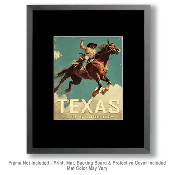 Texas - Life is Different - Western and Southwestern Home Decor Wall Art Prints – 8″x10″ Artwork – 11″x14″ Matte