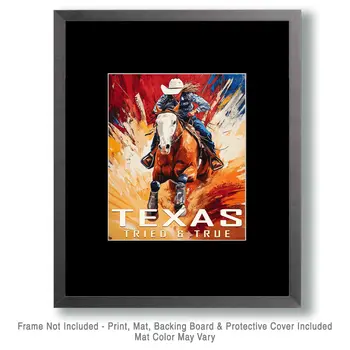 Texas Tried and True - Western and Southwestern Home Decor Wall Art Prints – 8″x10″ Artwork – 11″x14″ Matte