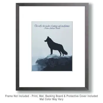 Wolf is the Teacher - Inspirational Art Prints Wall Art Prints - 8"x10" Art Print for 11"x14" Frame