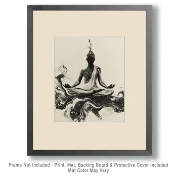 Puja Meditation - Zen Art for Meditation Home Decor Wall Art Prints – 8″x10″ Artwork – 11″x14″ Matte