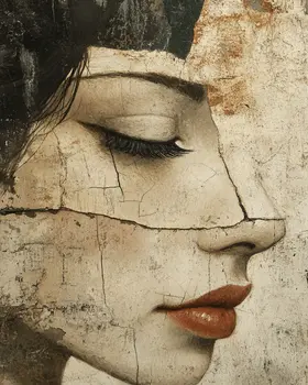 Vintage Style Wabi-Sabi Face - Zen Art for Meditation Home Decor Wall Art Prints – 8″x10″ Artwork – 11″x14″ Matte