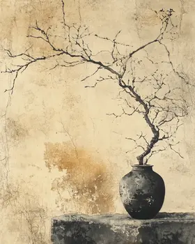 Vintage Style Wabi-Sabi Still Life - Zen Art for Meditation Home Decor Wall Art Prints – 8″x10″ Artwork – 11″x14″ Matte