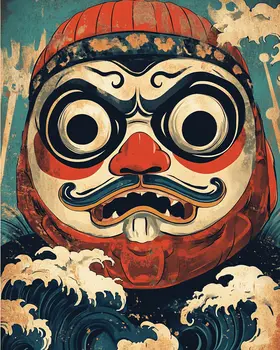 Daruma Face - Zen Art for Meditation Home Decor Wall Art Prints – 8″x10″ Artwork – 11″x14″ Matte