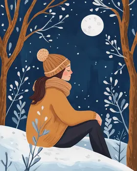 Winter Meditation - Zen Art for Meditation Home Decor Wall Art Prints – 8″x10″ Artwork – 11″x14″ Matte