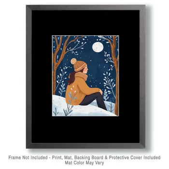 Winter Meditation - Zen Art for Meditation Home Decor Wall Art Prints – 8″x10″ Artwork – 11″x14″ Matte