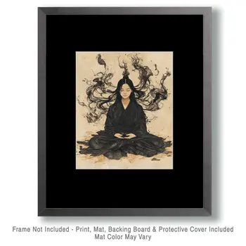 Japandi Meditation - Zen Art for Meditation Home Decor Wall Art Prints – 8″x10″ Artwork – 11″x14″ Matte