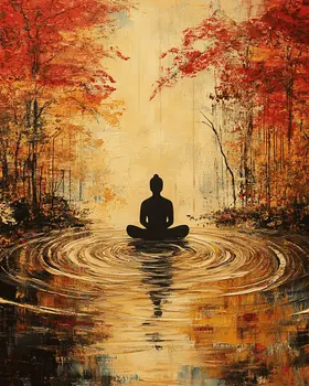 Serene Buddha - Zen Art for Meditation Home Decor Wall Art Prints – 8″x10″ Artwork – 11″x14″ Matte