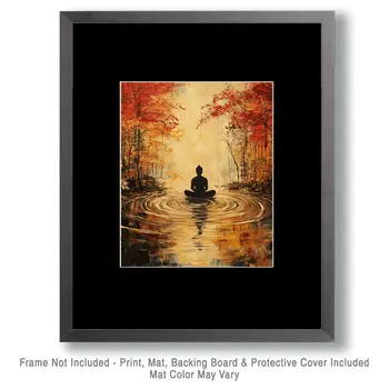 Serene Buddha - Zen Art for Meditation Home Decor Wall Art Prints – 8″x10″ Artwork – 11″x14″ Matte