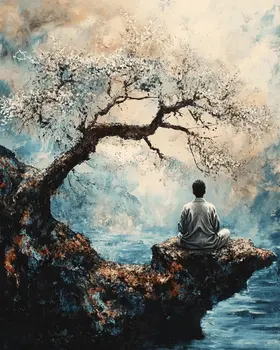 At Peace with Nature - Zen Art for Meditation Home Decor Wall Art Prints – 8″x10″ Artwork – 11″x14″ Matte