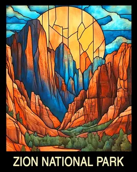 Nouveau - Zion National Park Souvenir Home Decor Wall Art Prints – 8″x10″ Artwork – 11″x14″ Mat