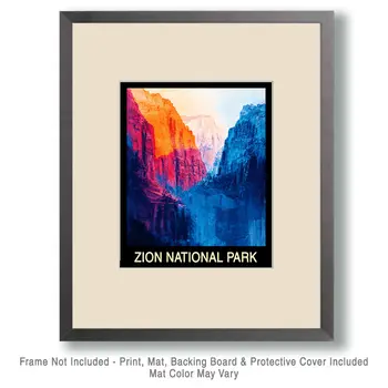 Inspirational - Zion National Park Souvenir Home Decor Wall Art Prints – 8″x10″ Artwork – 11″x14″ Mat