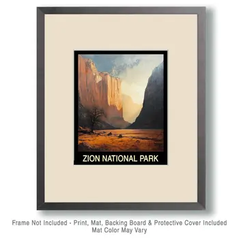 Luminous - Zion National Park Souvenir Home Decor Wall Art Prints – 8″x10″ Artwork – 11″x14″ Mat