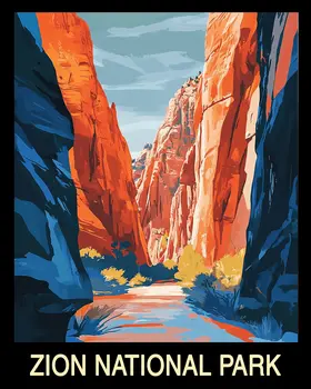 Zion National Park Poster Souvenir Home Decor Wall Art Prints – 8″x10″ Artwork – 11″x14″ Mat