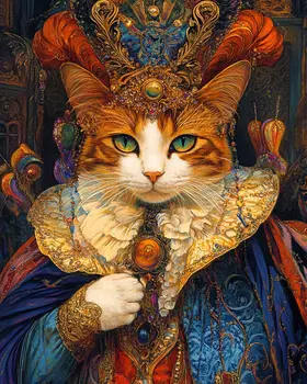Royal Prince - Cat and Kitten Wall Art Prints -  8"x10" Artwork for 11"x14" Frame