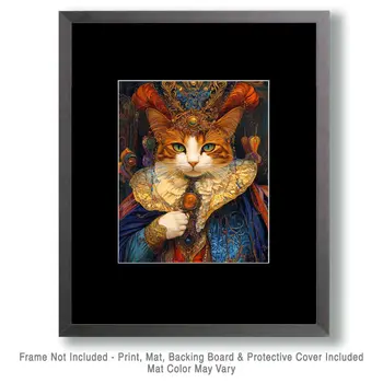 Royal Prince - Cat and Kitten Wall Art Prints -  8"x10" Artwork for 11"x14" Frame