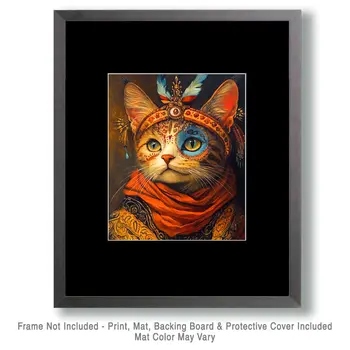 Maharajah Kat - Cat and Kitten Wall Art Prints -  8"x10" Artwork for 11"x14" Frame
