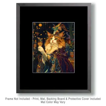 Wizards' Toast - Cat and Kitten Wall Art Prints -  8"x10" Artwork for 11"x14" Frame
