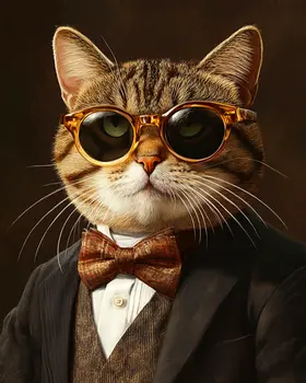 Cool Kat - Cat and Kitten Wall Art Prints -  8"x10" Artwork for 11"x14" Frame