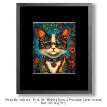70's Kat - Cat and Kitten Wall Art Prints -  8"x10" Artwork for 11"x14" Frame