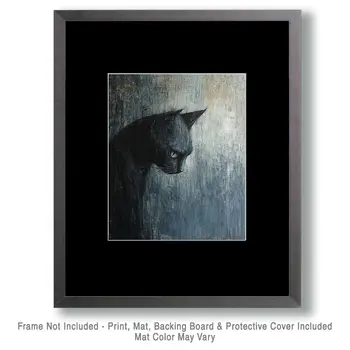 Dark Thoughts - Cat and Kitten Wall Art Prints -  8"x10" Artwork for 11"x14" Frame