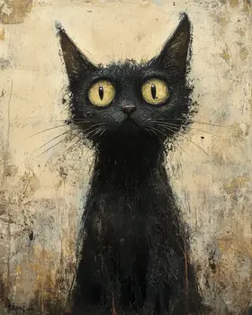 Scaredy Kat - Cat and Kitten Wall Art Prints -  8"x10" Artwork for 11"x14" Frame