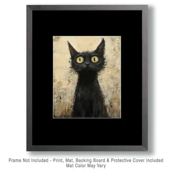 Scaredy Kat - Cat and Kitten Wall Art Prints -  8"x10" Artwork for 11"x14" Frame