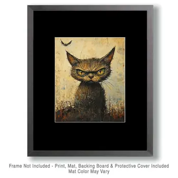 Evil Kitty - Cat and Kitten Wall Art Prints -  8"x10" Artwork for 11"x14" Frame