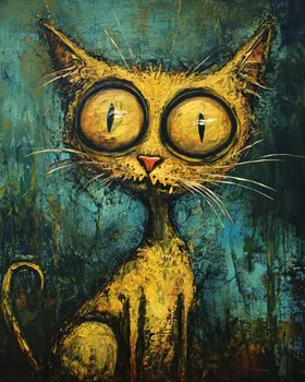Shell Shocked - Cat and Kitten Wall Art Prints -  8"x10" Artwork for 11"x14" Frame