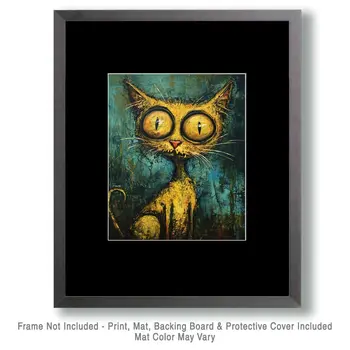 Shell Shocked - Cat and Kitten Wall Art Prints -  8"x10" Artwork for 11"x14" Frame