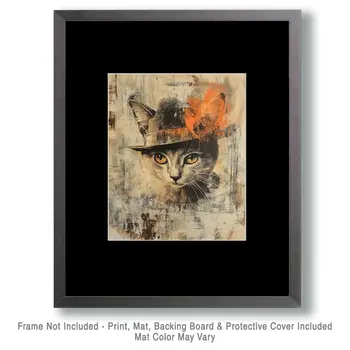 Mouseketeer - Cat and Kitten Wall Art Prints -  8"x10" Artwork for 11"x14" Frame