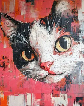 Curious Kitty - Cat and Kitten Wall Art Prints -  8"x10" Artwork for 11"x14" Frame