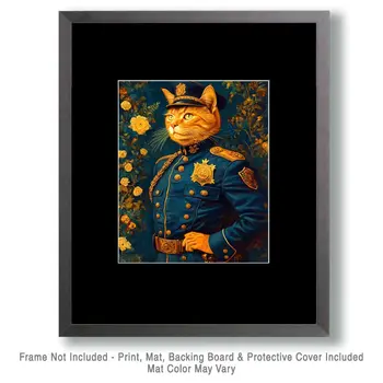 Constable Kat - Cat and Kitten Wall Art Prints -  8"x10" Artwork for 11"x14" Frame