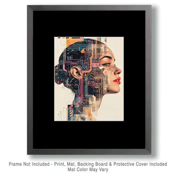 Techno Head - Cryptozoology Art Prints - 8"x10" Art Print for 11"x14" Frame
