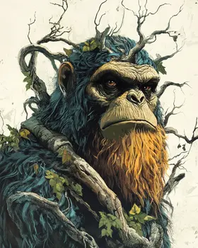 Gorilla Tree - Cryptid Art Prints - 8"x10" Art Print for 11"x14" Frame