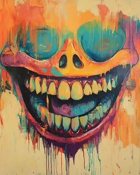 Smiling Skull - Cryptid Art Prints - 8"x10" Art Print for 11"x14" Frame