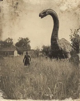 Dinosaur Time Warp - Cryptid Art Prints - 8"x10" Art Print for 11"x14" Frame