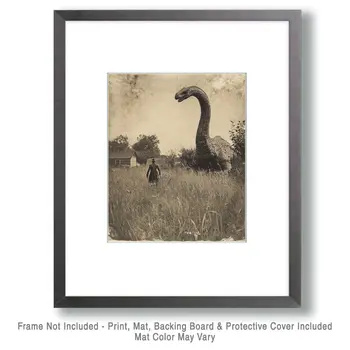 Dinosaur Time Warp - Cryptid Art Prints - 8"x10" Art Print for 11"x14" Frame
