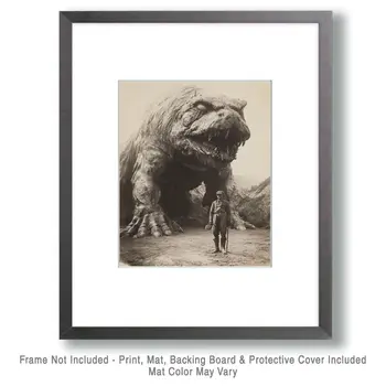 My Pet Lizard Grew - Cryptid Art Prints - 8"x10" Art Print for 11"x14" Frame