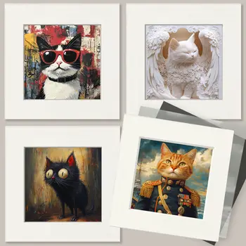 Cat Witch on Broom Art Print - 8"x10" Artwork