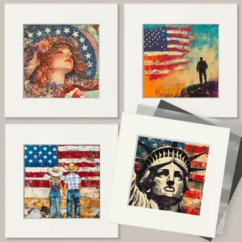 Cowboy - American USA Patriotic Wall Art Prints - 8"x10" Art Print for 11"x14" Frame
