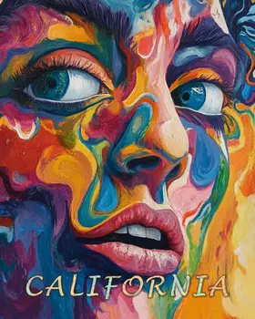 Abstract Face - California Souvenir Home Decor Wall Art Prints – 8″x10″ Artwork for 11″x14″ Frame