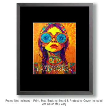 Sunglasses - California Souvenir Home Decor Wall Art Prints – 8″x10″ Artwork for 11″x14″ Frame