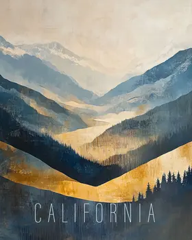 Mountain Range - California Souvenir Home Decor Wall Art Prints – 8″x10″ Artwork for 11″x14″ Frame