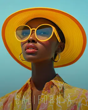 Yellow Hat - California Souvenir Home Decor Wall Art Prints – 8″x10″ Artwork for 11″x14″ Frame